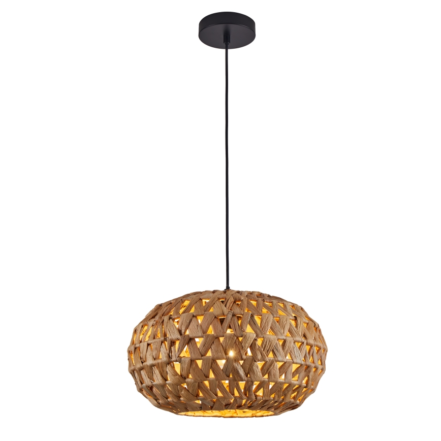 Lampadario a sospensione con filo HOSHI 1xE27/20W/230V diametro 38 cm canapa