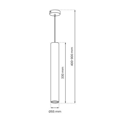 Lampadario a sospensione con filo HUDSON 1xGU10/8W/230V bianco