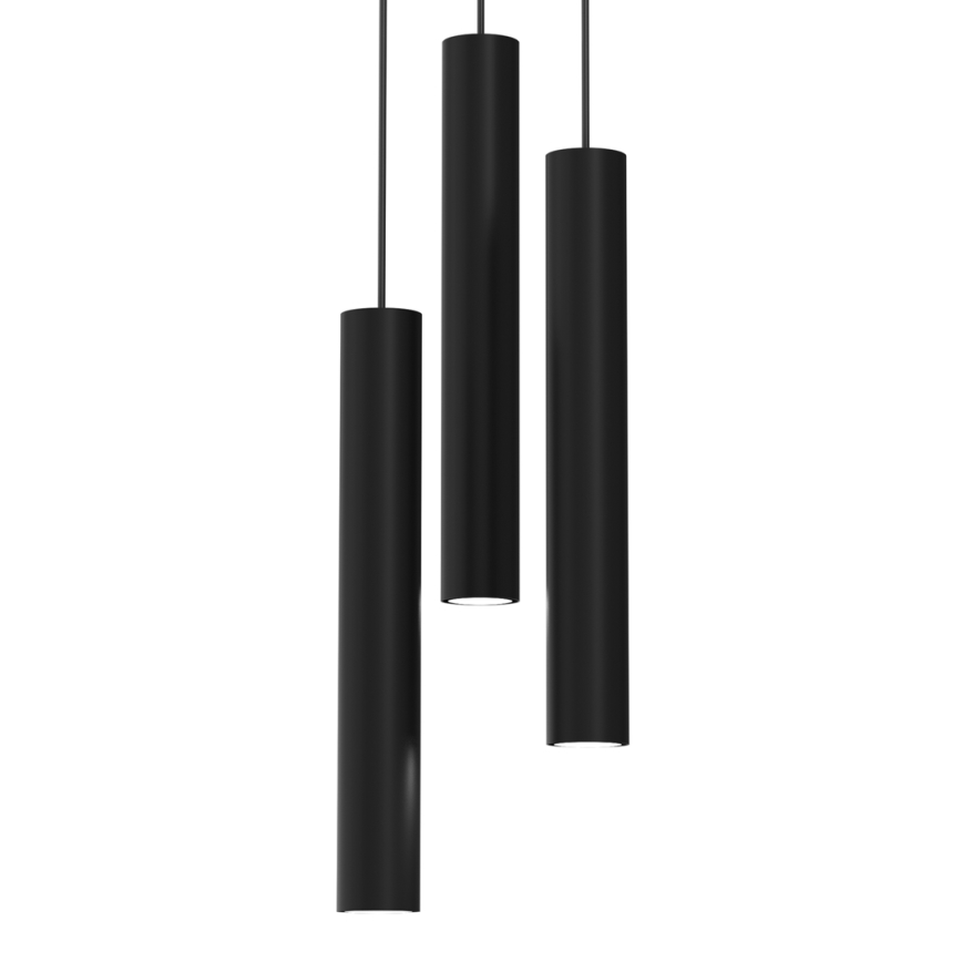 Lampadario a sospensione con filo HUDSON 3xGU10/8W/230V nero