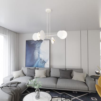 Lampadario a sospensione con filo IDEA 4xE27/15W/230V bianco