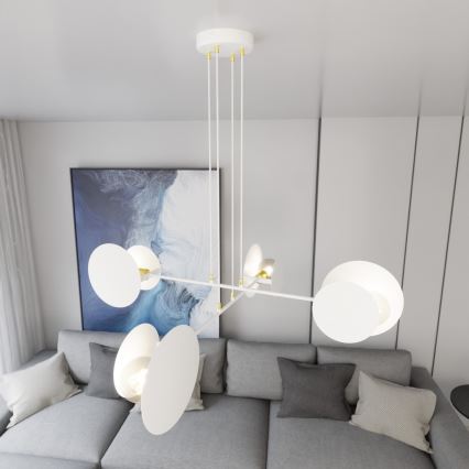 Lampadario a sospensione con filo IDEA 4xE27/15W/230V bianco