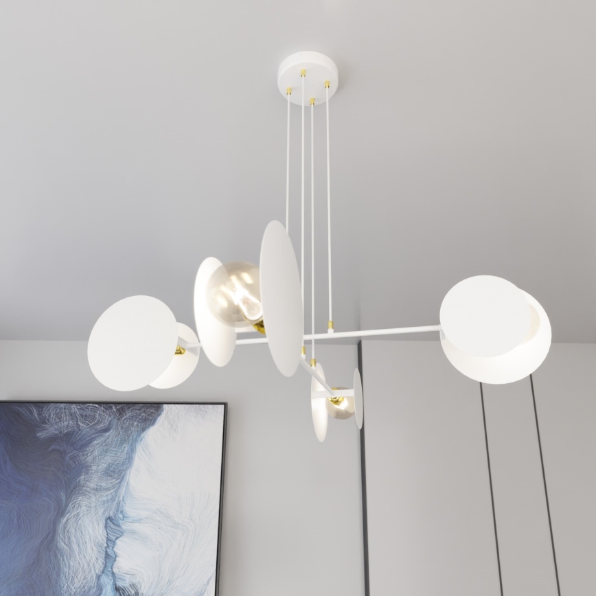 Lampadario a sospensione con filo IDEA 4xE27/15W/230V bianco