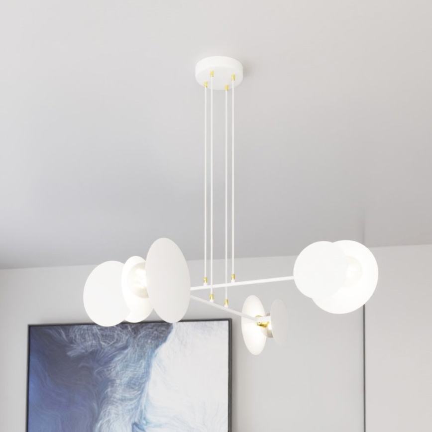 Lampadario a sospensione con filo IDEA 4xE27/15W/230V bianco
