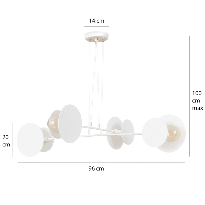 Lampadario a sospensione con filo IDEA 4xE27/15W/230V bianco