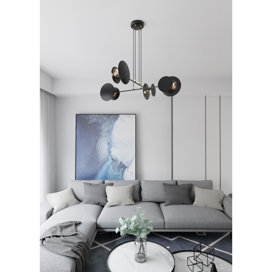 Lampadario a sospensione con filo IDEA 4xE27/15W/230V nero