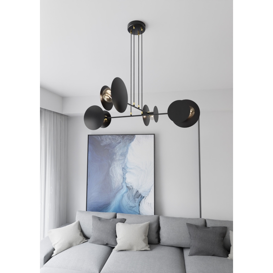 Lampadario a sospensione con filo IDEA 4xE27/15W/230V nero