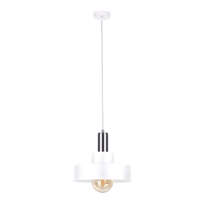 Lampadario a sospensione con filo IZA 1xE27/60W/230V bianco/cromo lucido