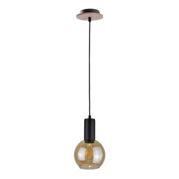 Lampadario a sospensione con filo JANTAR WOOD 1xE27/60W/230V