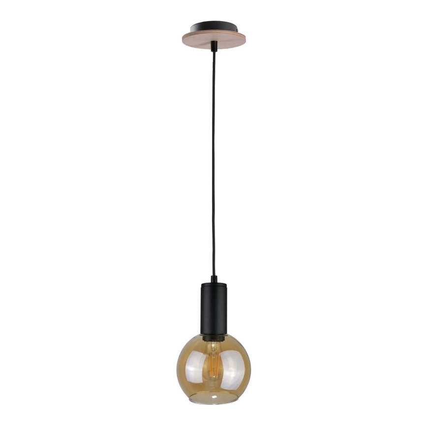 Lampadario a sospensione con filo JANTAR WOOD 1xE27/60W/230V