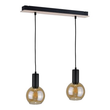 Lampadario a sospensione con filo JANTAR WOOD 2xE27/60W/230V