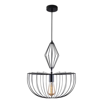Lampadario a sospensione con filo JASMINA 1xE27/20W/230V diametro 40 cm nero