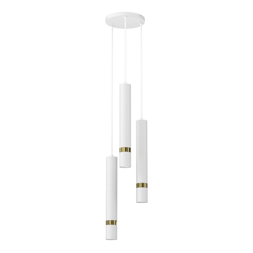 Lampadario a sospensione con filo JOKER 3xGU10/8W/230V bianco/oro