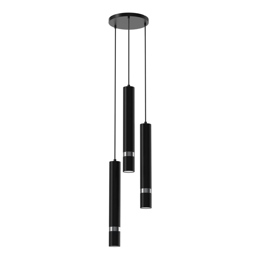 Lampadario a sospensione con filo JOKER 3xGU10/8W/230V nero/cromo lucido