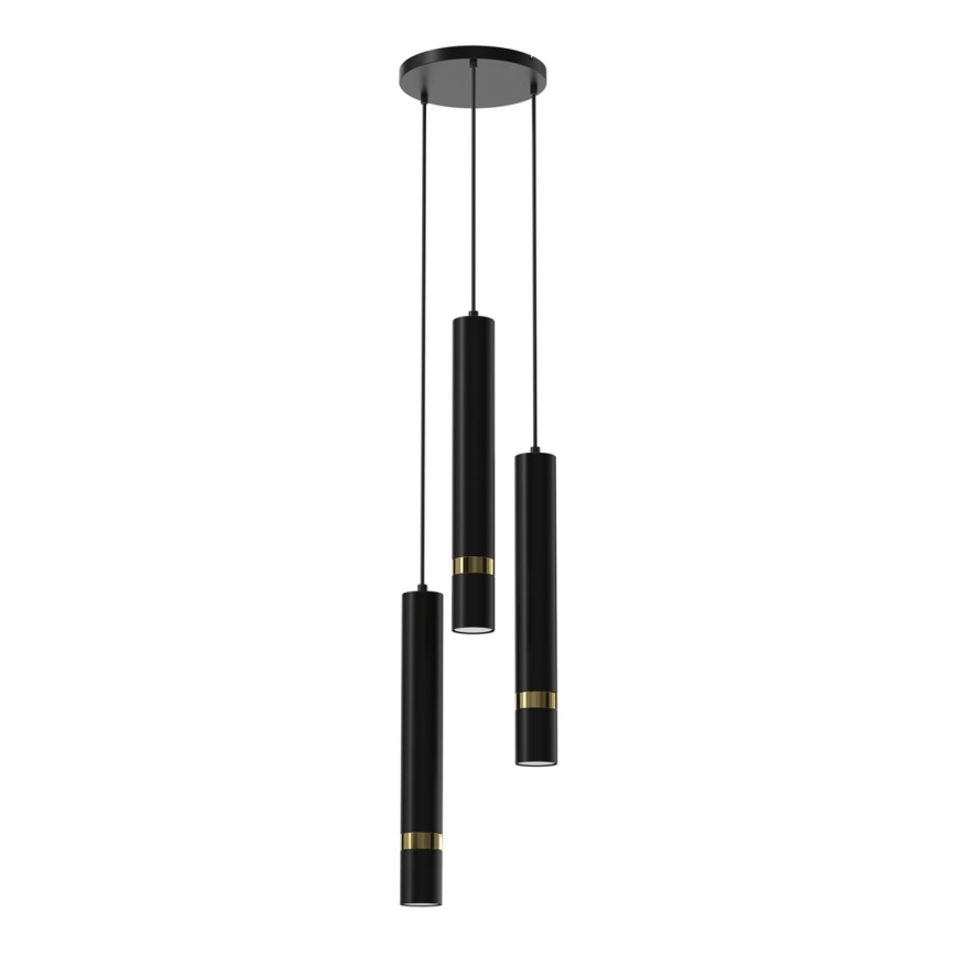 Lampadario a sospensione con filo JOKER 3xGU10/8W/230V nero/oro