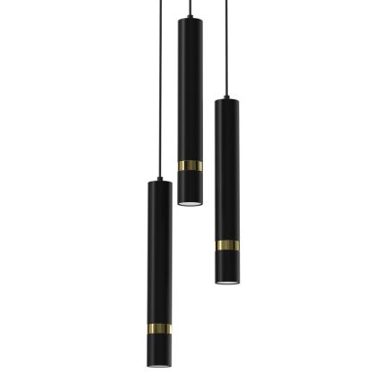 Lampadario a sospensione con filo JOKER 3xGU10/8W/230V nero/oro