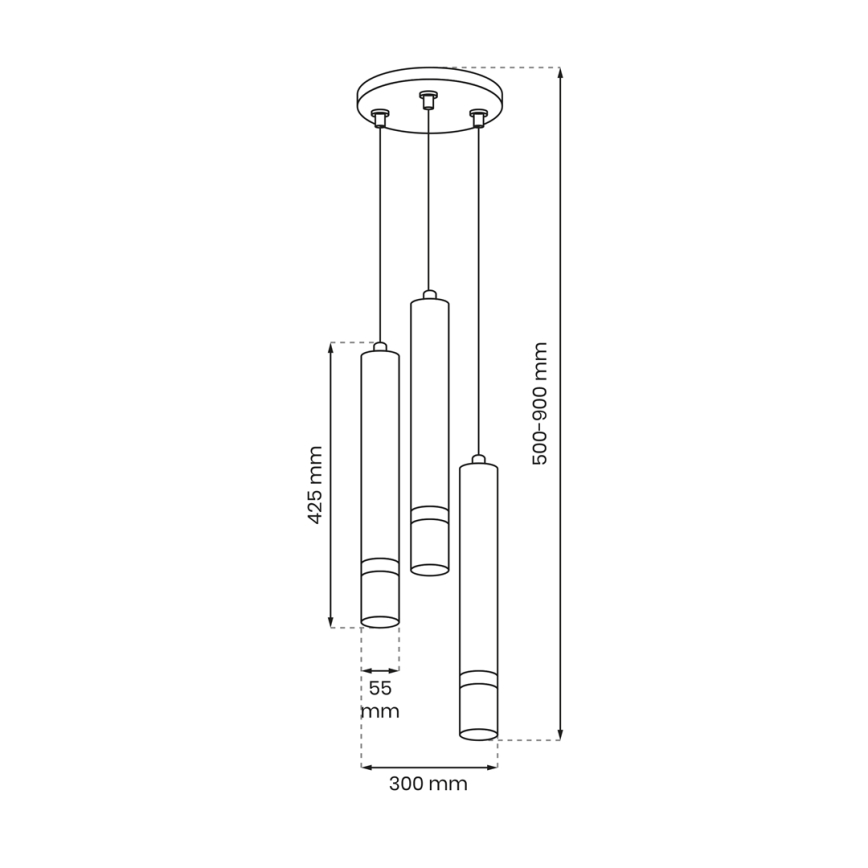 Lampadario a sospensione con filo JOKER 3xGU10/8W/230V verde/oro