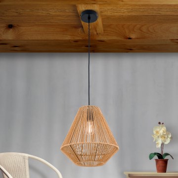 Lampadario a sospensione con filo JUNGLE 1xE27/40W/230V diametro 31 cm canapa