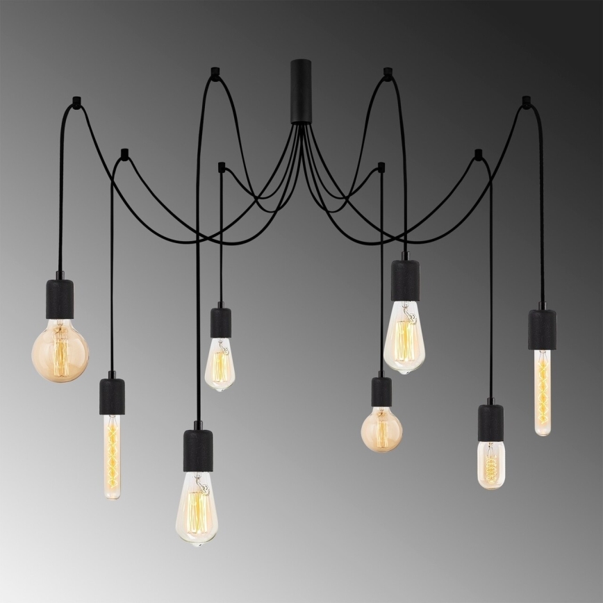 Lampadario a sospensione con filo KABLUNI 8xE27/100W/230V ragno