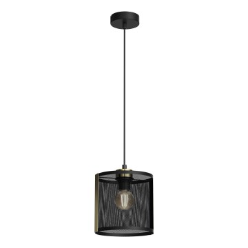 Lampadario a sospensione con filo KAGA 1xE27/60W/230V nero/oro