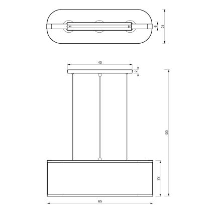 Lampadario a sospensione con filo KAGA 3xE27/60W/230V nero/oro