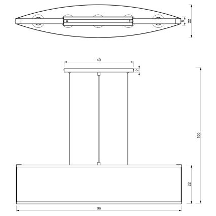 Lampadario a sospensione con filo KAGA 5xE27/60W/230V nero/oro