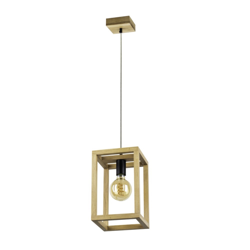 Lampadario a sospensione con filo KAGO 1xE27/60W/230V quercia opaco