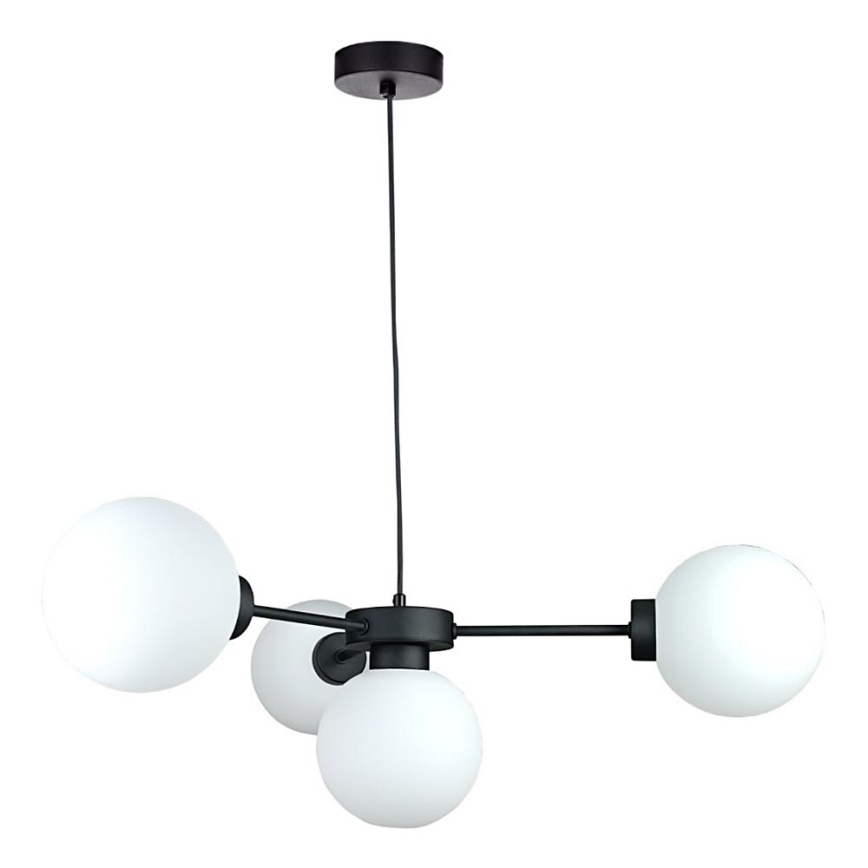 Lampadario a sospensione con filo KALIOPE 4xE14/50W/230V nero/bianco