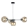 Lampadario a sospensione con filo KALIOPE 4xE27/60W/230V nero/fumé beige