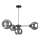 Lampadario a sospensione con filo KALIOPE 6xE27/60W/230V nero/fumé nero