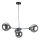 Lampadario a sospensione con filo KALIOPE II 4xE14/50W/230V nero/fumé nero
