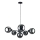 Lampadario a sospensione con filo KALIOPE II 6xE14/50W/230V nero/fumé nero