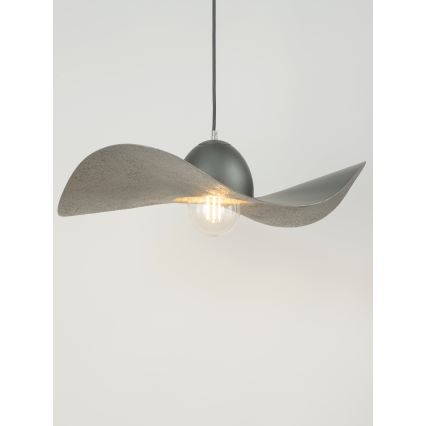 Lampadario a sospensione con filo KAPELLO 1xE27/60W/230V diametro 55 cm grigio/argento