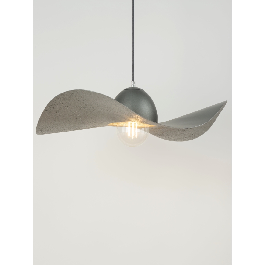 Lampadario a sospensione con filo KAPELLO 1xE27/60W/230V diametro 55 cm grigio/argento