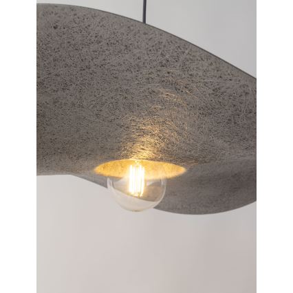 Lampadario a sospensione con filo KAPELLO 1xE27/60W/230V diametro 55 cm grigio/argento