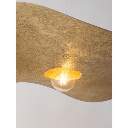 Lampadario a sospensione con filo KAPELLO 1xE27/60W/230V diametro 76 cm bianco/oro