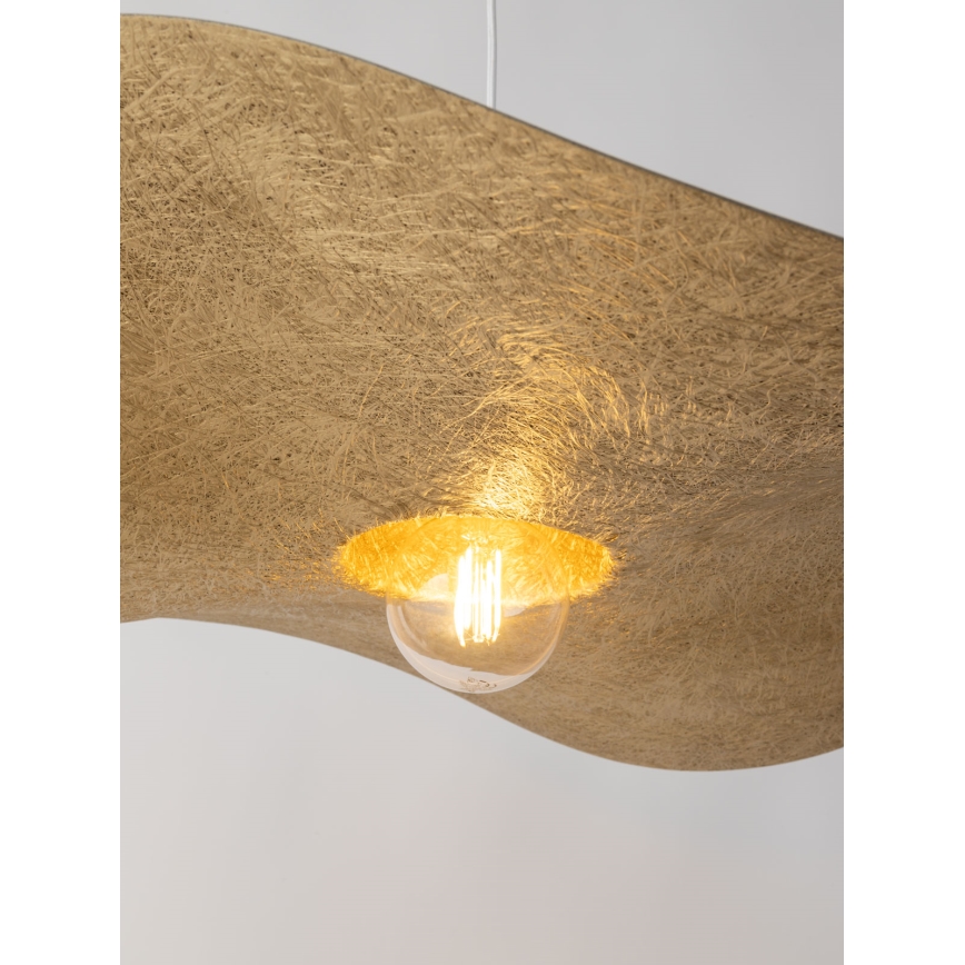 Lampadario a sospensione con filo KAPELLO 1xE27/60W/230V diametro 76 cm bianco/oro