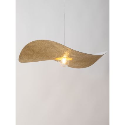 Lampadario a sospensione con filo KAPELLO 1xE27/60W/230V diametro 76 cm bianco/oro