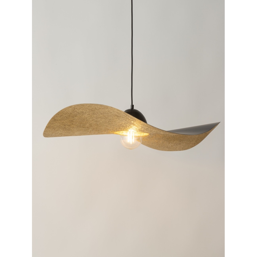 Lampadario a sospensione con filo KAPELLO 1xE27/60W/230V diametro 76 cm nero/oro