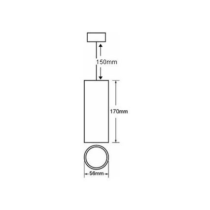 Lampadario a sospensione con filo KARADON 1xGU10/30W/230V 17 cm bianco