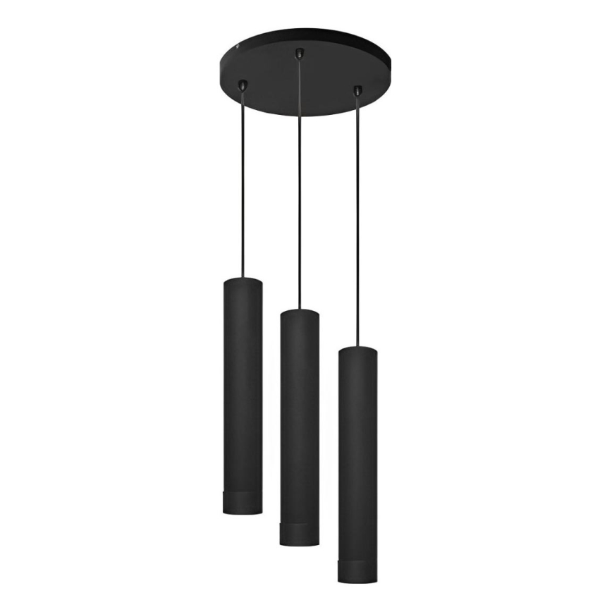 Lampadario a sospensione con filo KARADON 3xGU10/30W/230V nero