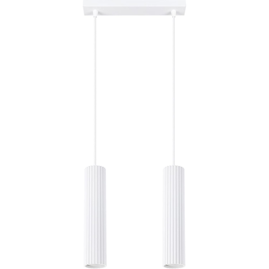 Lampadario a sospensione con filo KARBON 2xGU10/10W/230V bianco