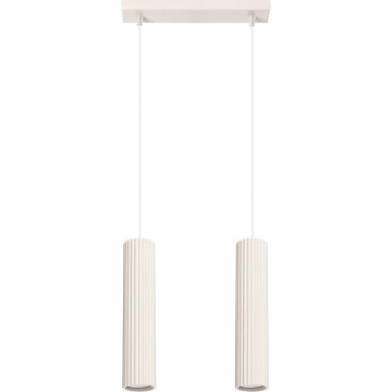 Lampadario a sospensione con filo KARBON 2xGU10/10W/230V color crema
