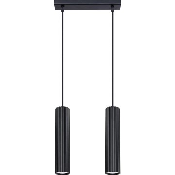 Lampadario a sospensione con filo KARBON 2xGU10/10W/230V nero