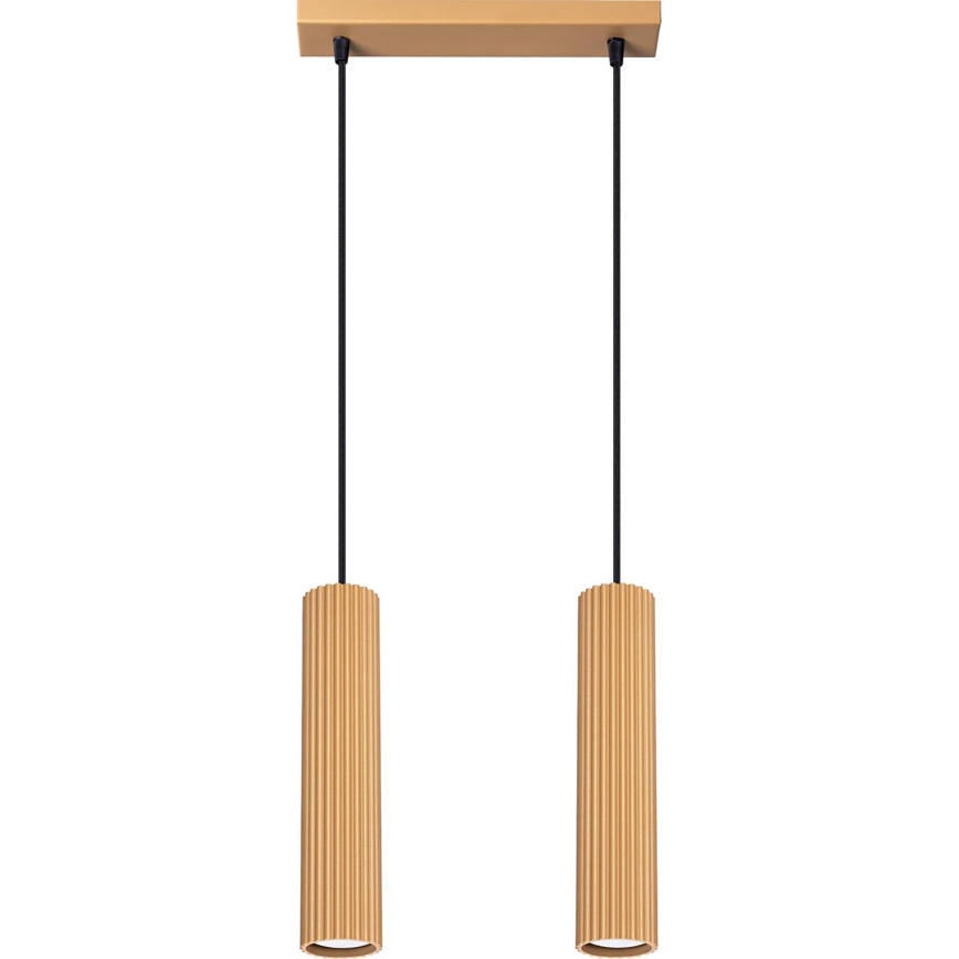 Lampadario a sospensione con filo KARBON 2xGU10/10W/230V oro