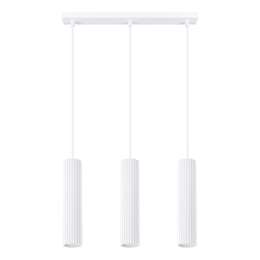 Lampadario a sospensione con filo KARBON 3xGU10/10W/230V bianco