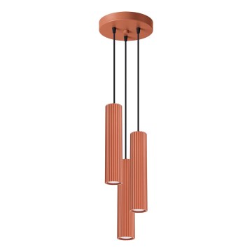 Lampadario a sospensione con filo KARBON 3xGU10/10W/230V rosso