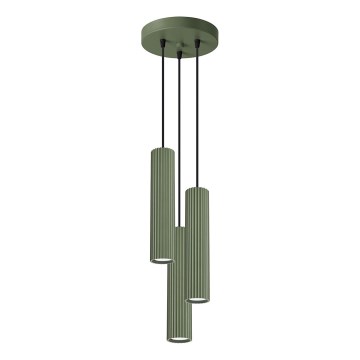 Lampadario a sospensione con filo KARBON 3xGU10/10W/230V verde