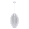 Lampadario a sospensione con filo KAREI 1xE27/20W/230V diametro 30 cm bianco