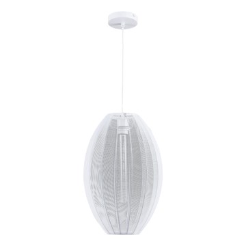Lampadario a sospensione con filo KAREI 1xE27/20W/230V diametro 30 cm bianco