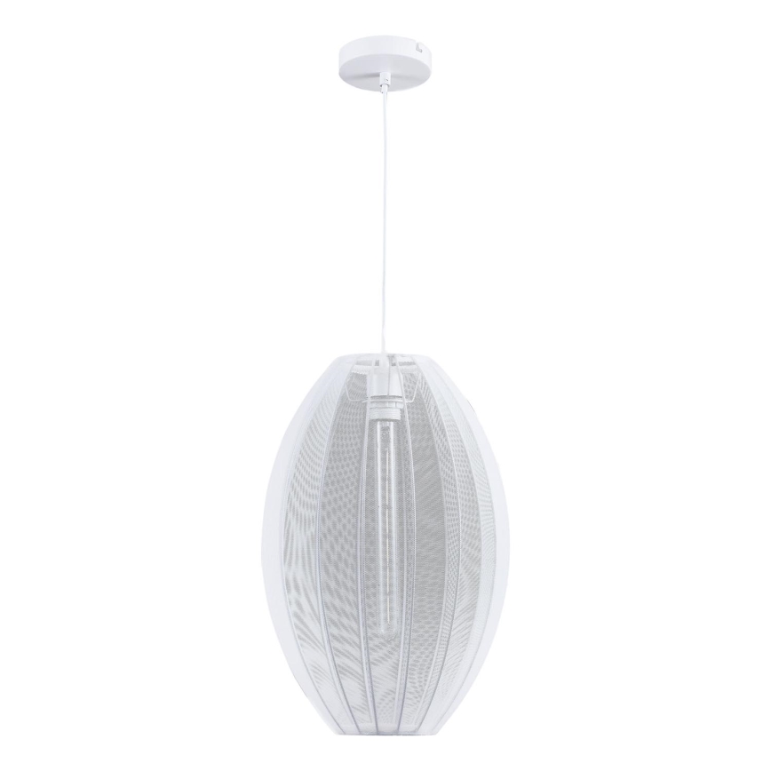 Lampadario a sospensione con filo KAREI 1xE27/20W/230V diametro 30 cm bianco